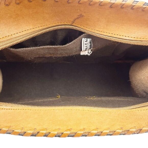 Vintage Tooled Leather Purse Brown Shoulder Bag Western Boho Saddlestitch - Picture 12 of 16
